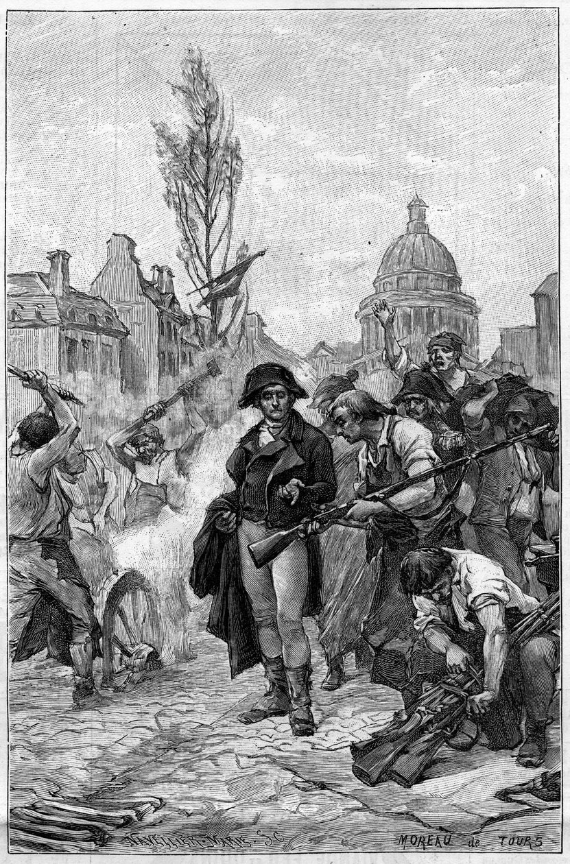 Lazare Carnot (1753-1823) inspeccionando los talleres de armas en París en 1793 de French School
