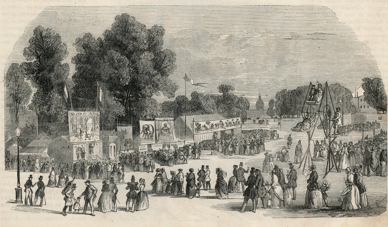 Le Carre Marigny en junio de 1848 en París - Grabado en “Tableau-de-Paris” por Edmond Texier 1852 de French School