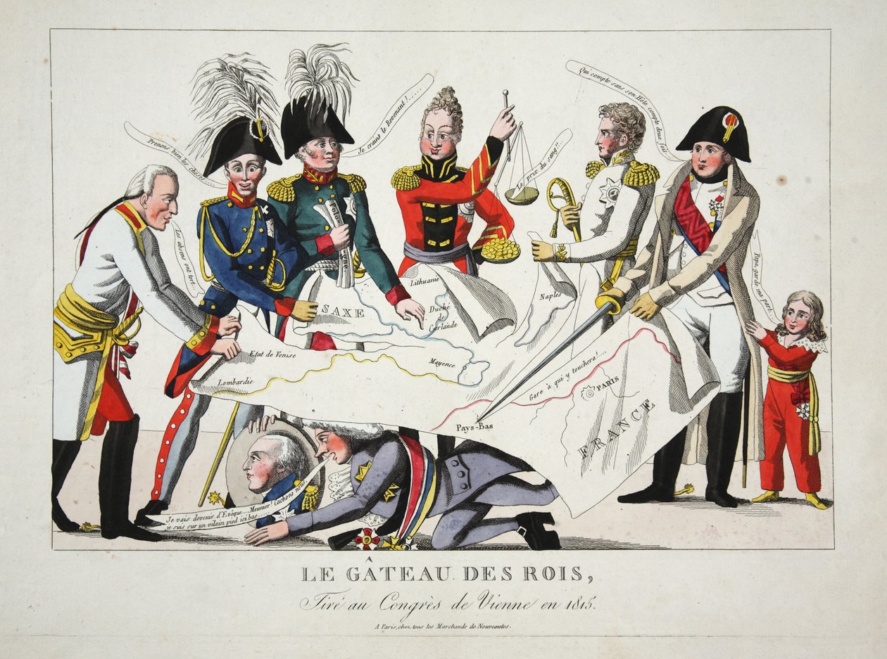 Le Gateau des Rois, tirado en el Congreso de Viena en 1815 de French School
