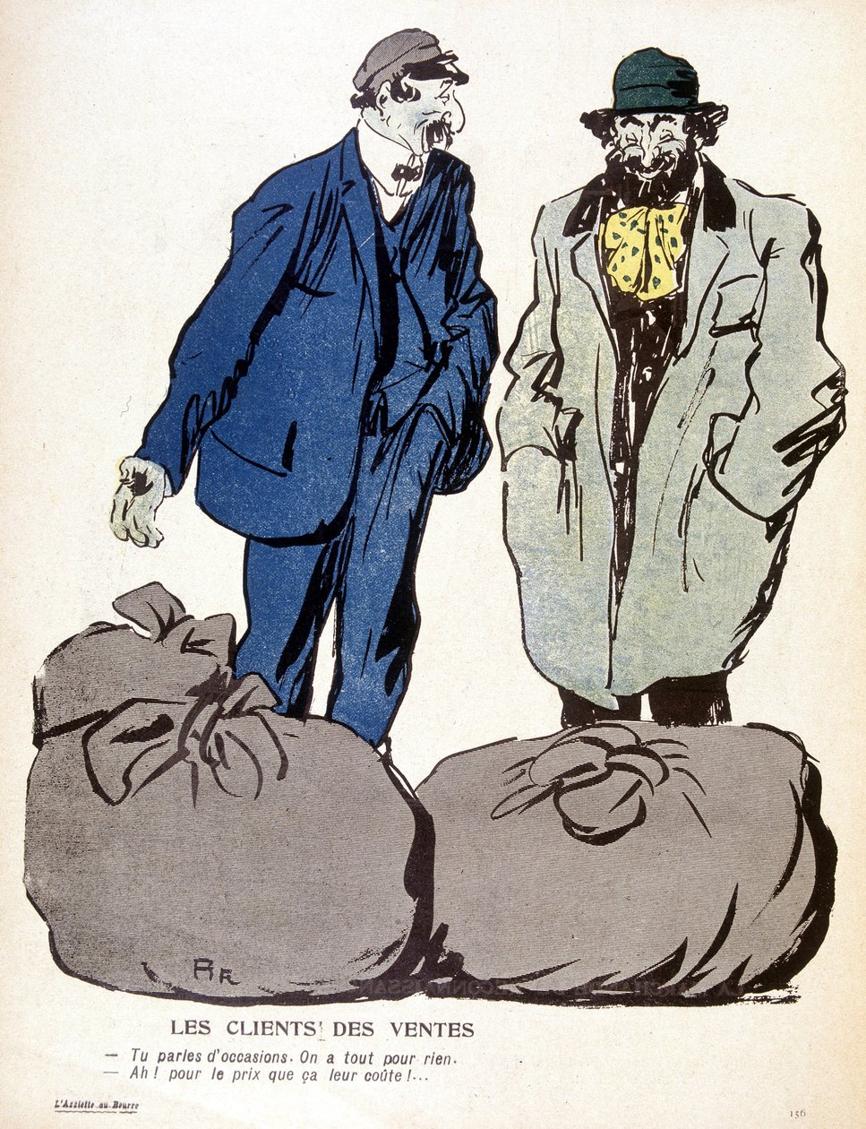 Le Mont-de-Piété: clientes, ventas - en "El plato con mantequilla" n° del 03/06/1905 de French School