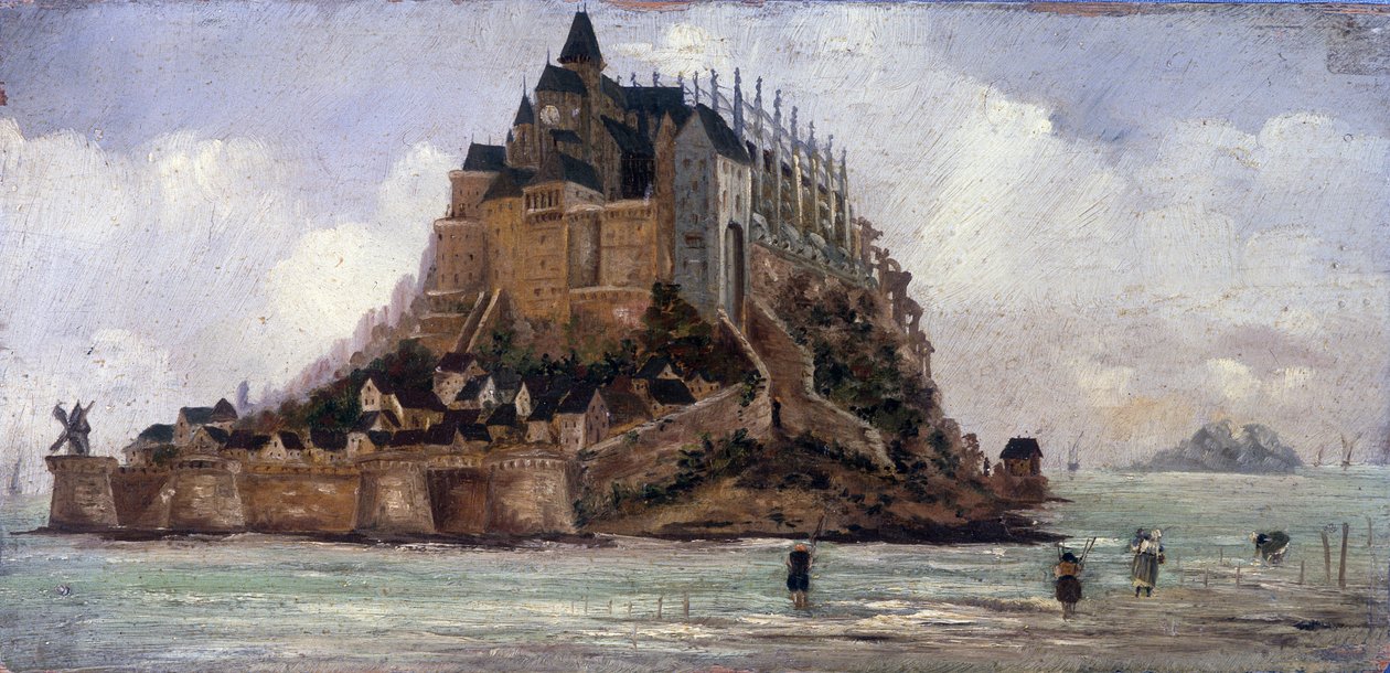 Le Mont Saint-Michel en marea baja de French School