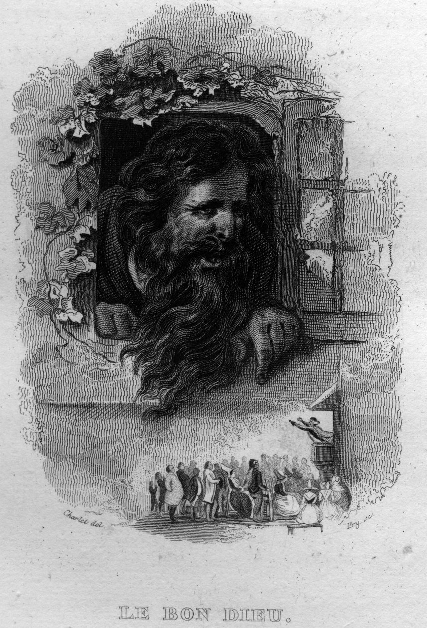 Le bon dieu Chanson de Beranger en "Oeuvres completes" (1834) de French School