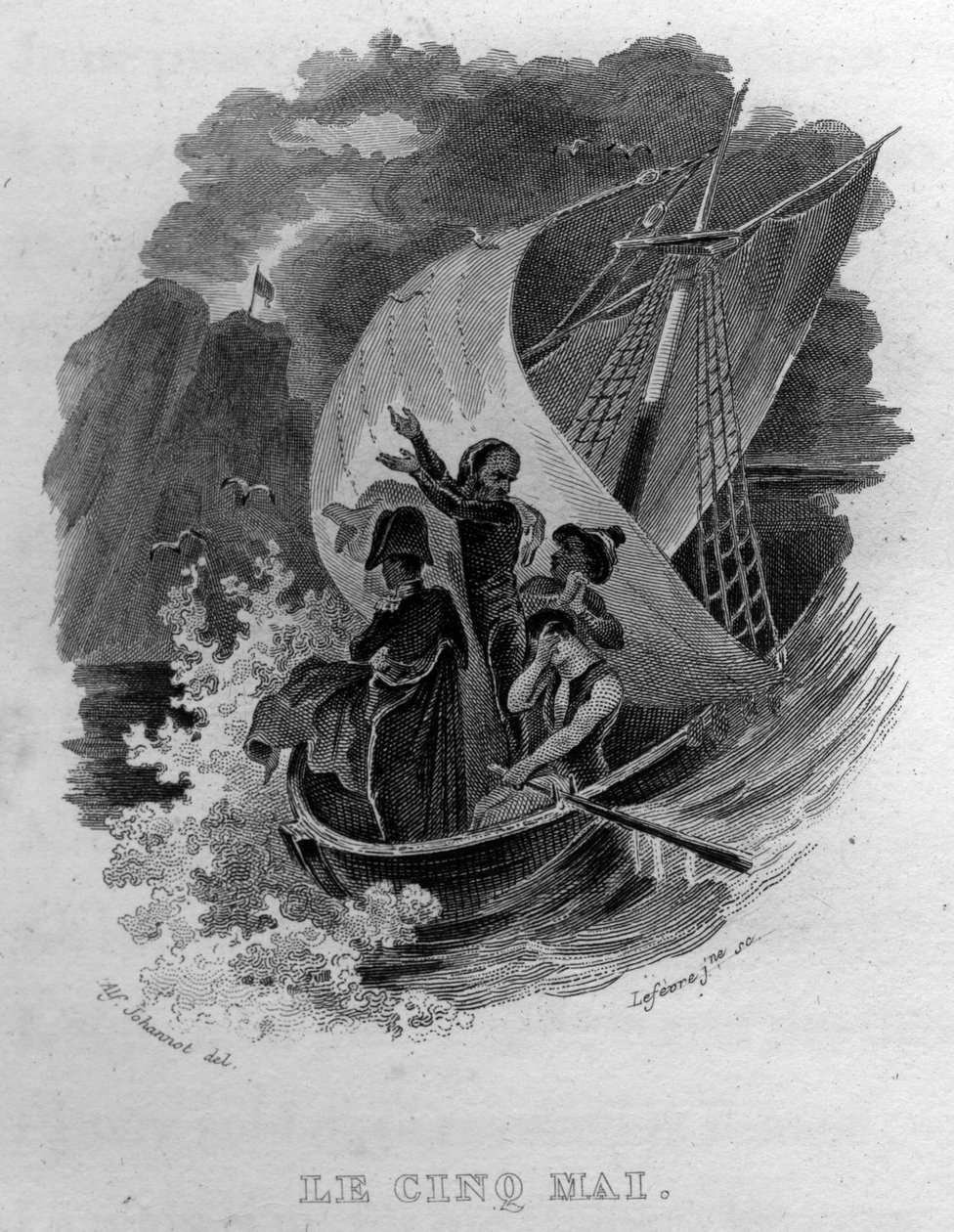 Le cinq mai Chanson de Béranger en “Oeuvres complètes” (1834) de Pierre Jean de Béranger (1780-1857), poeta y compositor francés. de French School