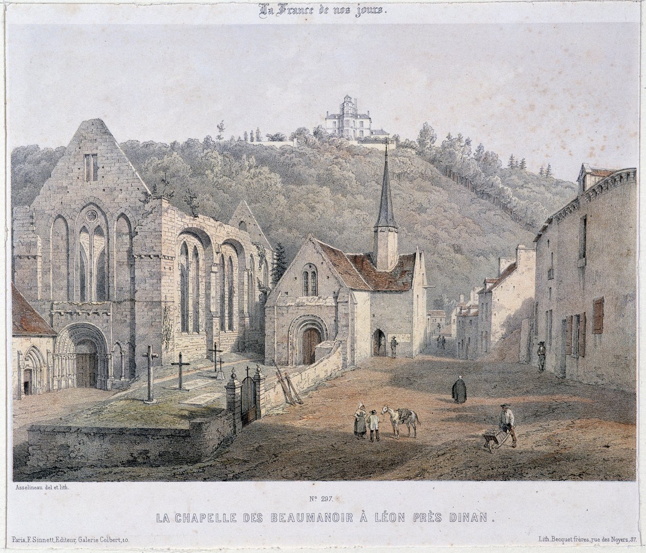 Abadía de Léhon y Capilla de Beaumanoir cerca de Dinan de French School