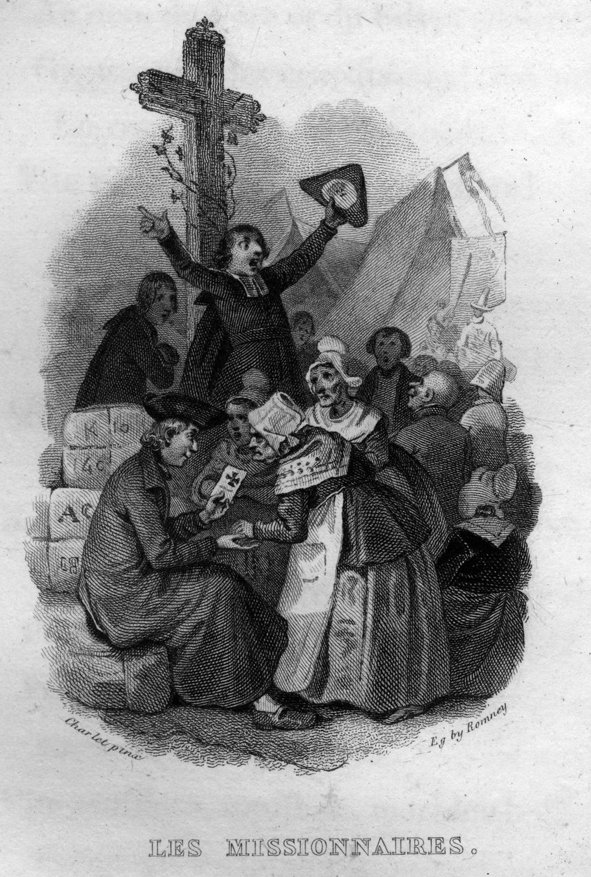 Les Missionnaires Chanson de Beranger en "Oeuvres completes" (1834) de French School