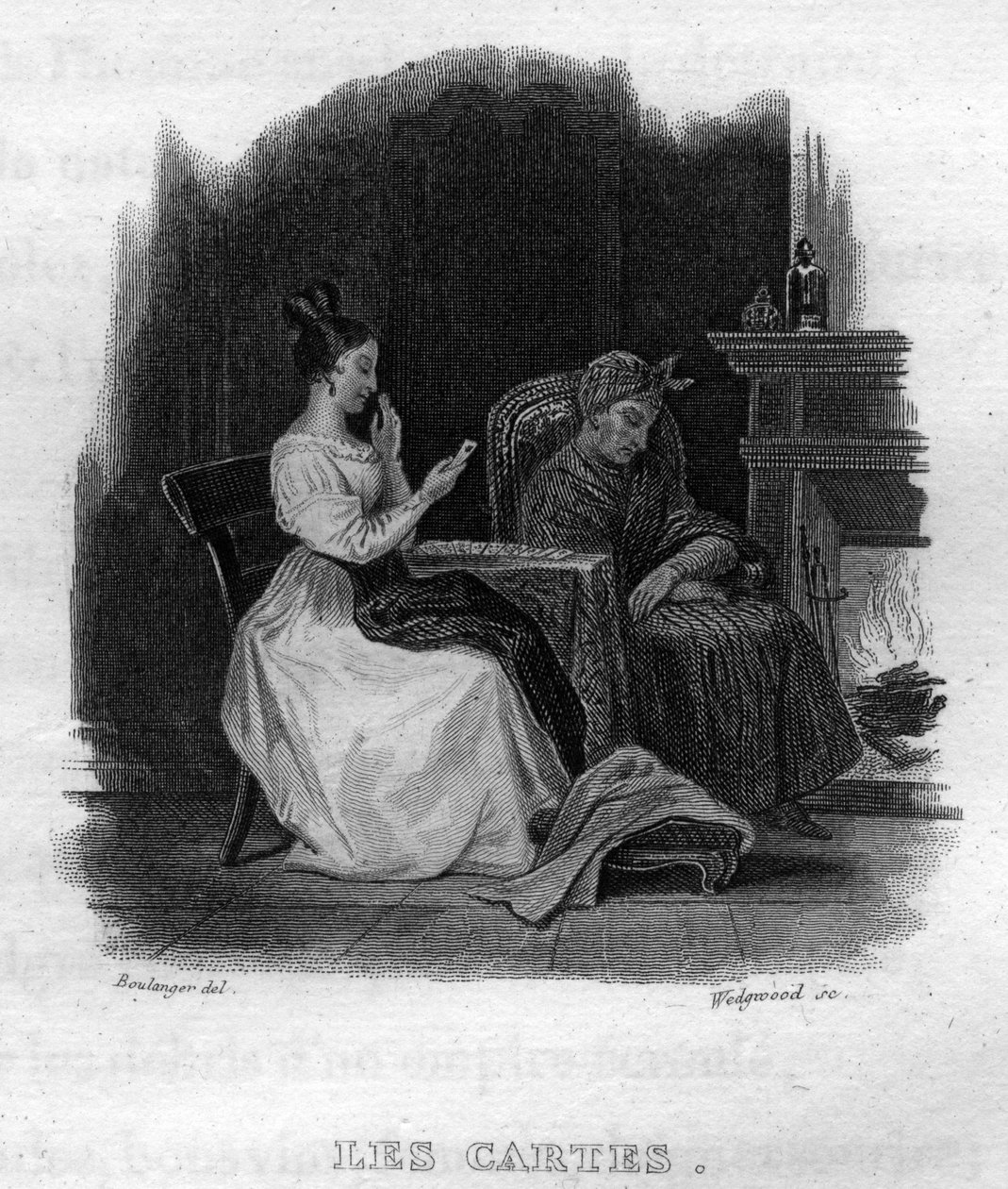 Las cartas Chanson de Beranger en Oeuvres complètes (1834) de Pierre Jean de Beranger (1780-1857), poeta y compositor francés de French School