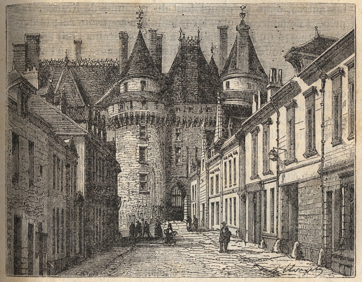 Los castillos del Loira: el castillo de Langeais (Indre-et-Loire) - grabado en “Histoire de France” por Victor Duruy (1811-1894) - 1882 de French School