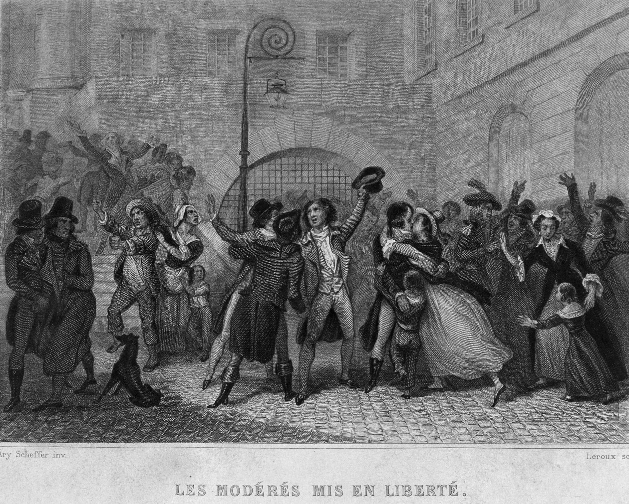 Los moderados puestos en libertad - en “Revolución francesa” de Thiers. Siglo XIX de French School