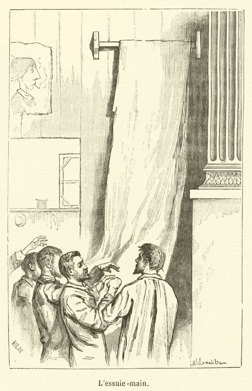 Toalla de mano (grabado) de French School