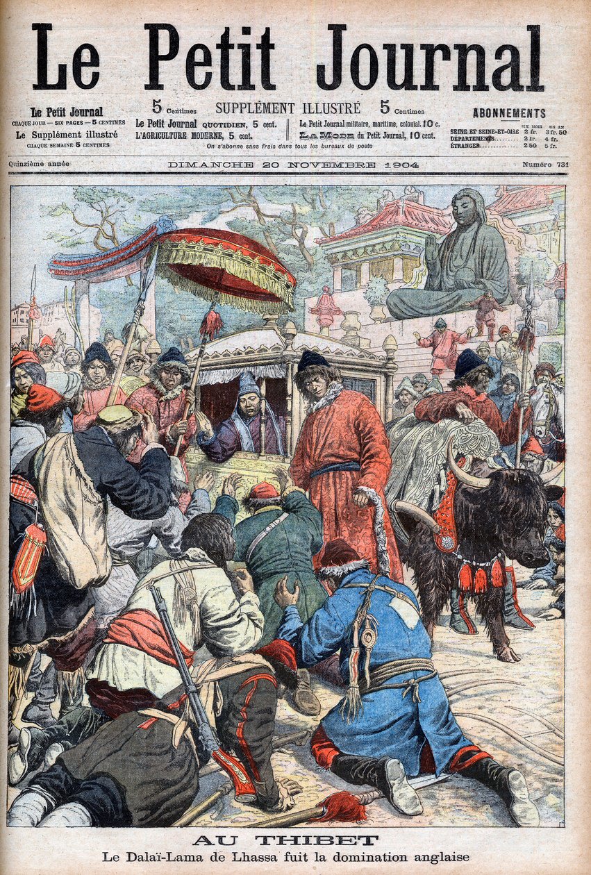 El 13º Dalai Lama de Lhasa (Thubten Gyatso) (1876-1933) huyendo de la dominación inglesa en 