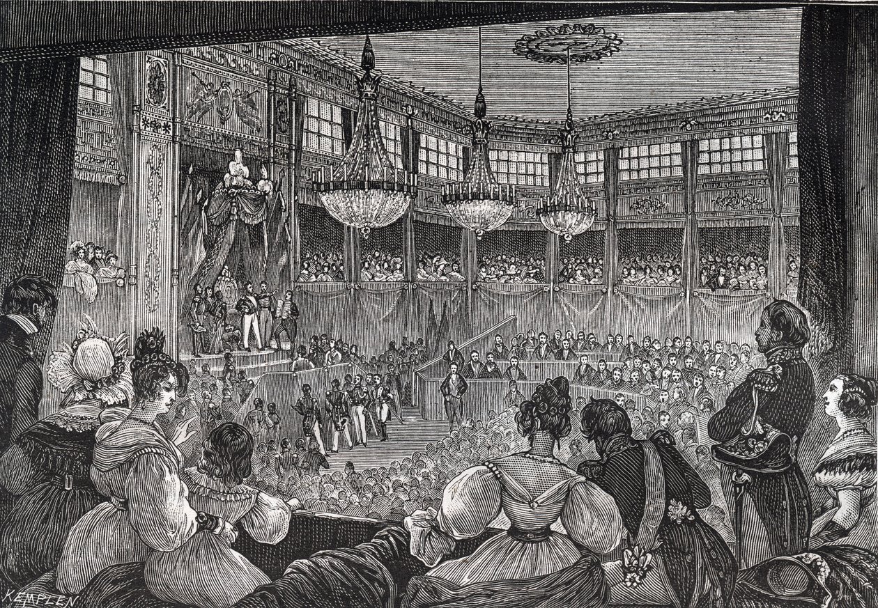 Luis Felipe I es juramentado como rey ante la Cámara de Diputados, 9 de agosto de 1830 - Revolución de 1830: 