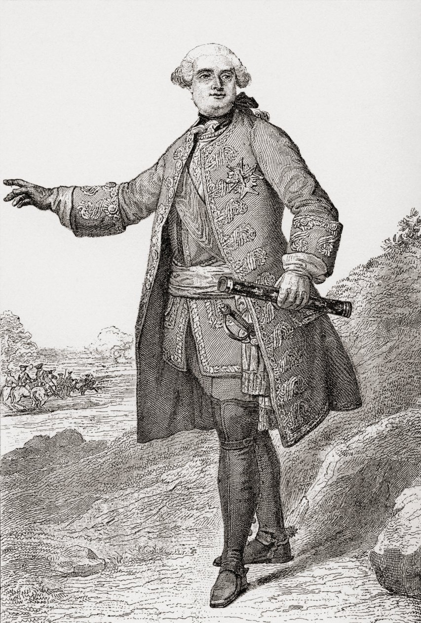 Louis Charles César Le Tellier conocido como el Duque de Estrées. Comandante militar francés y Mariscal de Francia. De Les Heures Libres publicado en 1908 de French School