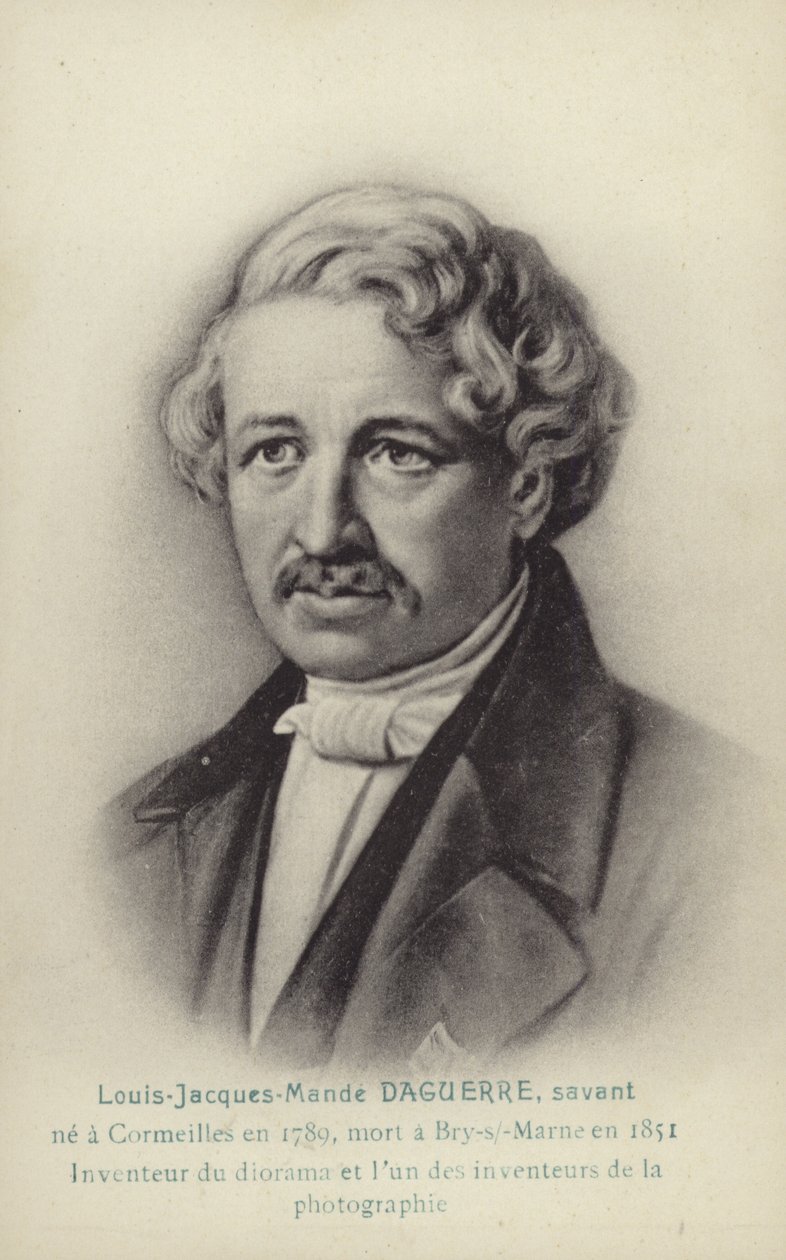 Louis Daguerre (1787-1851), pionero francés de la fotografía (litografía) de French School