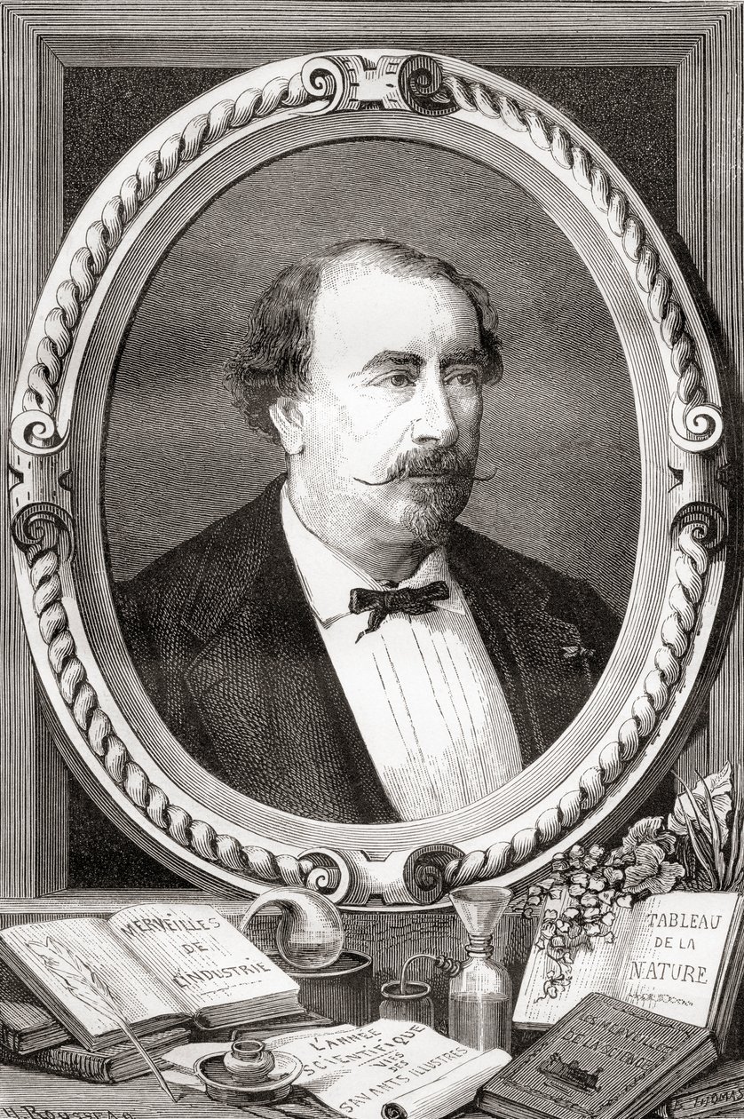 Louis Figuier, científico y escritor francés, de Les Merveilles de la Science, pub.1870 de French School
