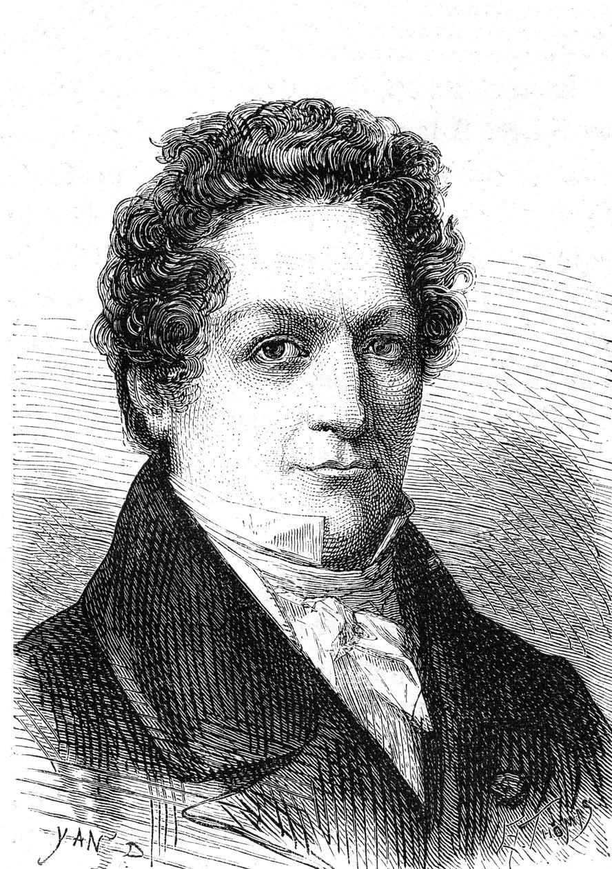 Louis Jacques Thenard (1777-1857), químico francés, descubrió el boro y el agua oxigenada. Grabado de 1867 de French School