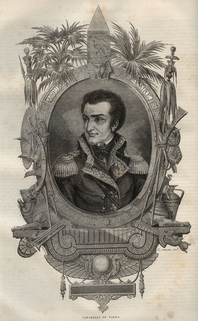 Louis Marie Maximilien de Caffarelli du Falga (1756-1799) general francés durante la Revolución Francesa - - Grabado en Nueva Enciclopedia Nacional por Maurice La Charest - 1870 - de French School