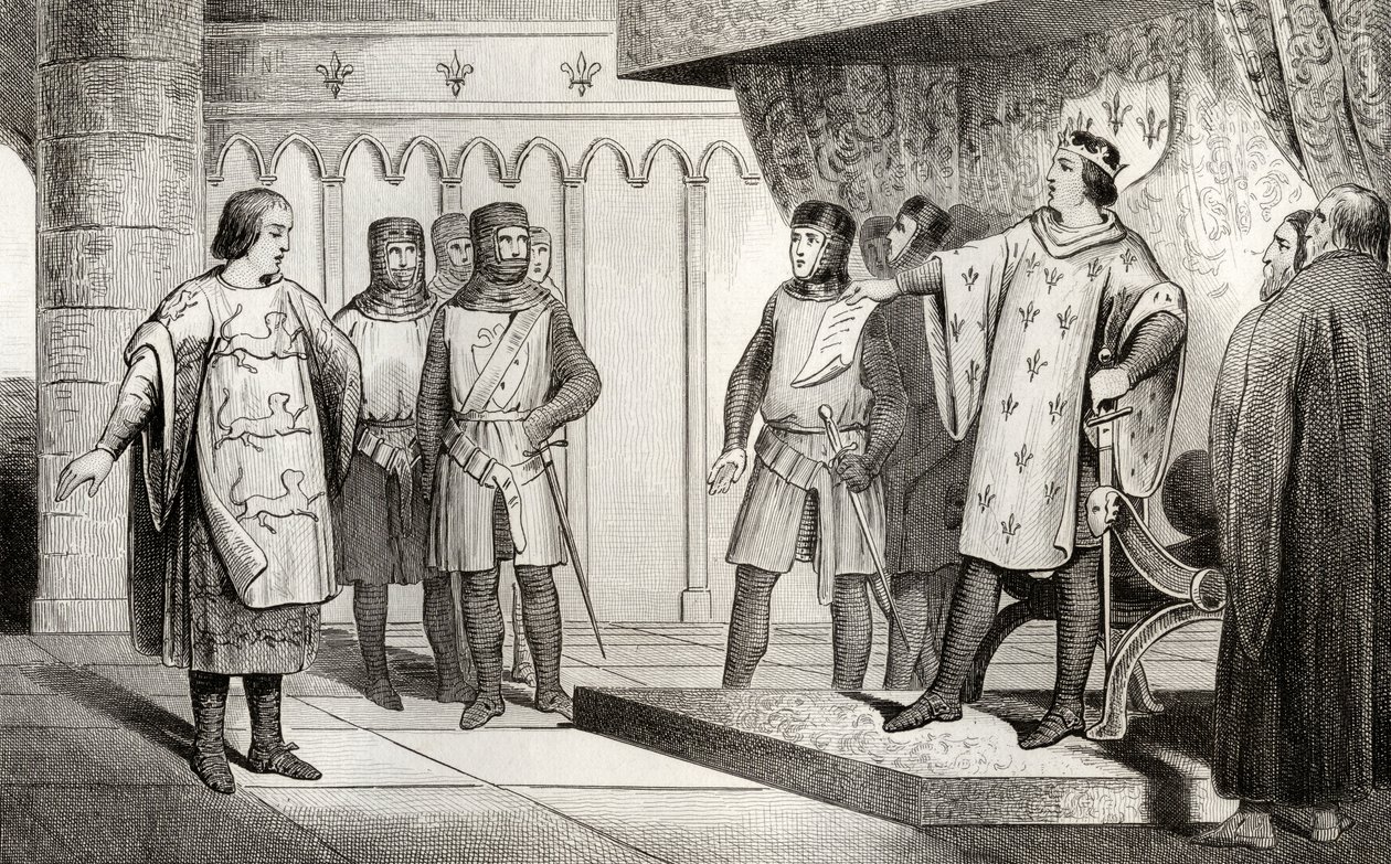 Luis VIII (1187-1226) el León recibe un enviado de su enemigo Enrique III (1207-72) de Inglaterra, de 