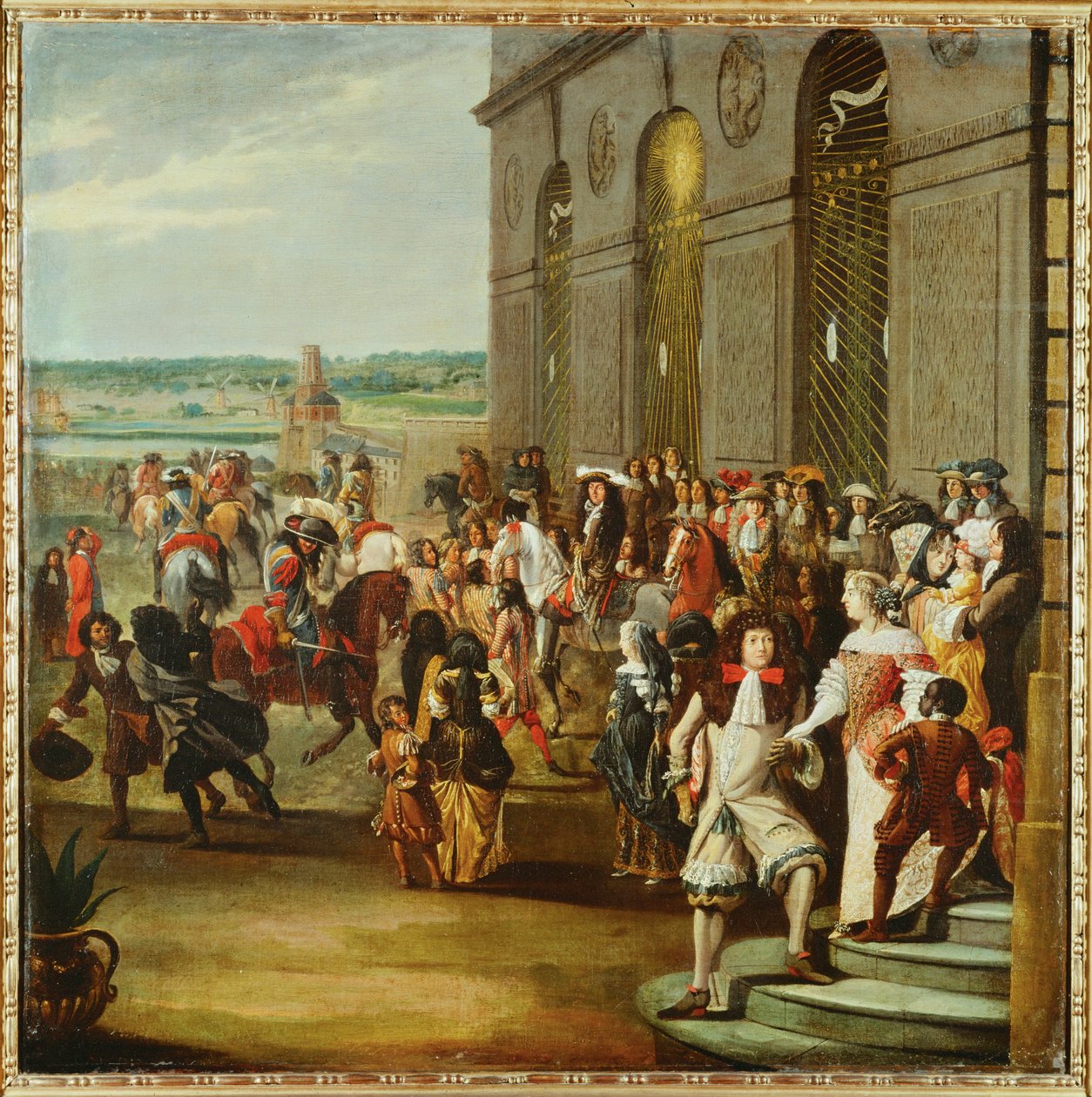 Luis XIV ante la gruta de Tetis en los jardines de Versalles ... de French School