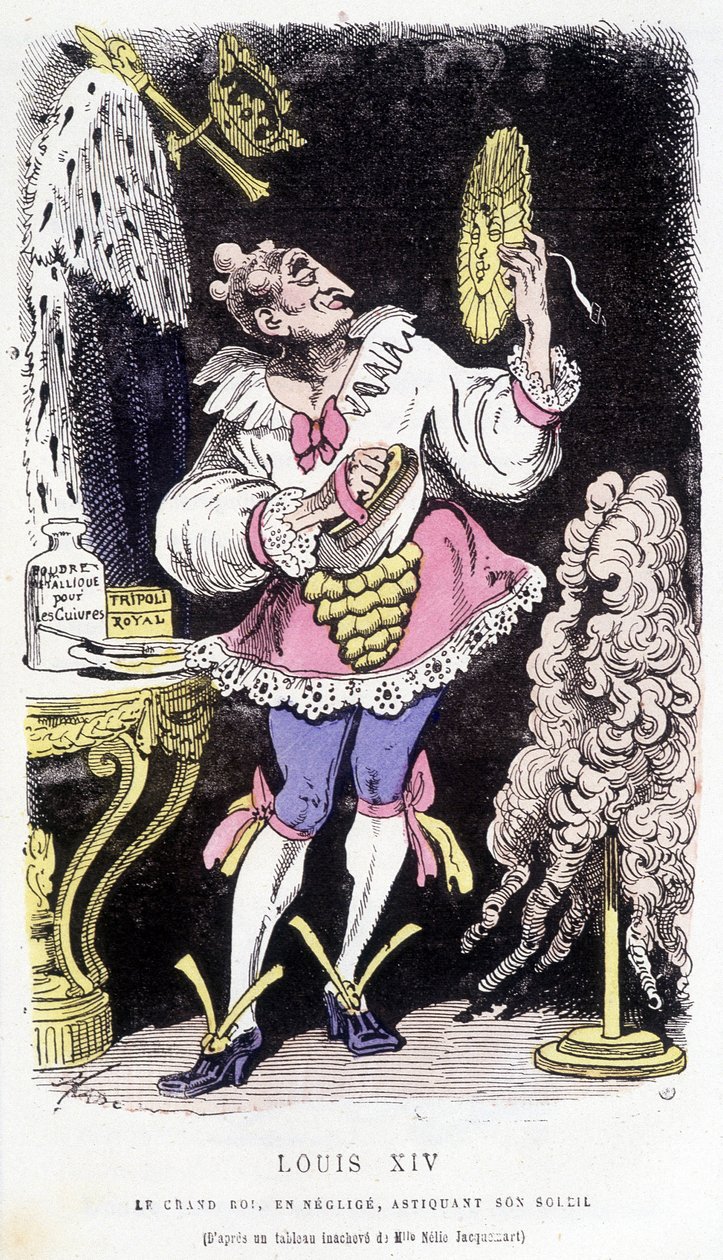 Luis XIV: el gran rey, descuidado, asticando su sol - en "Historia de Francia Tintamarresque" por Touchatout de French School
