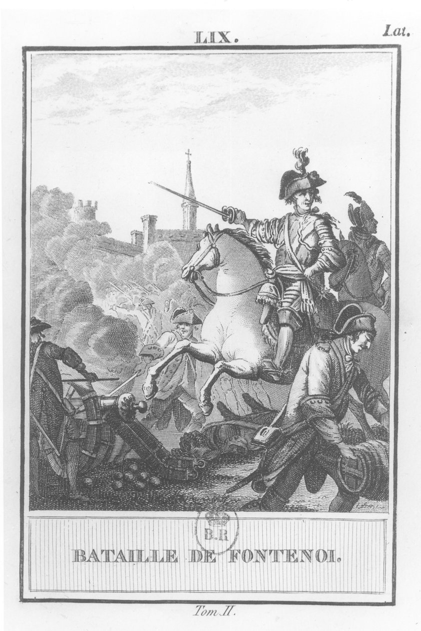 Luis XV (1710-74) en la batalla de Fontenoy, 11 de mayo de 1745 de French School