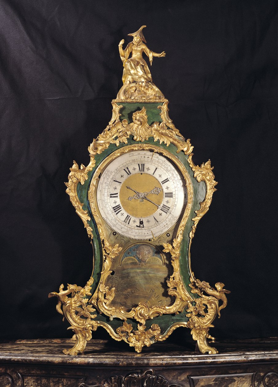 Reloj estilo Luis XV coronado por un hombre chino de French School