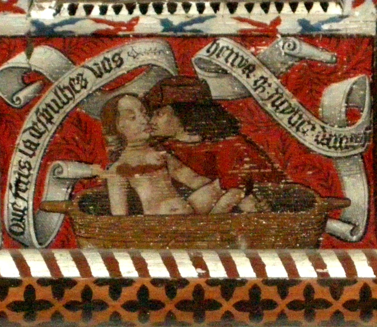 Amantes, panel del techo del abad de French School