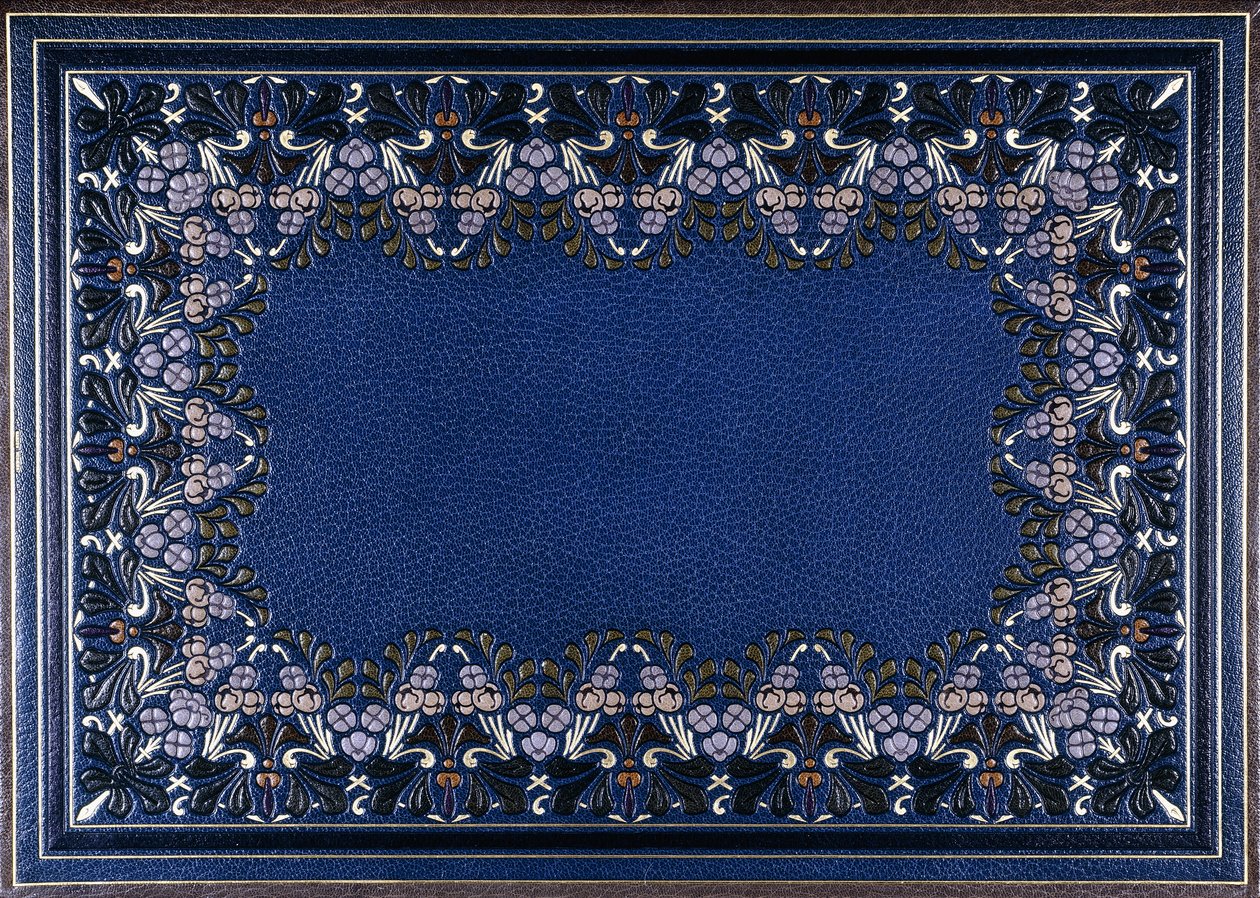 Cubierta inferior del libro con diseño floral, 1886 de French School