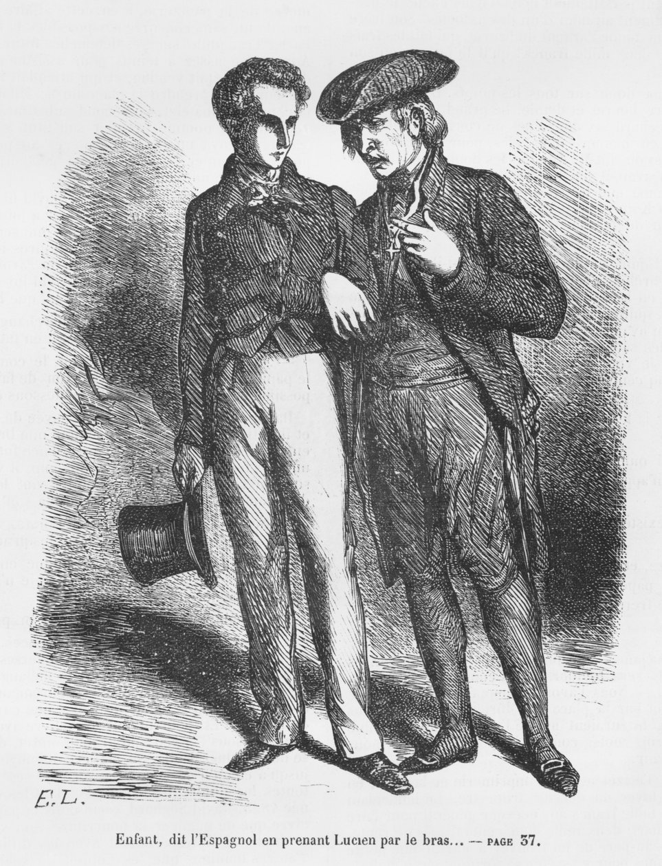 Lucien de Rubempré y Carlos Herrera, ilustración de 