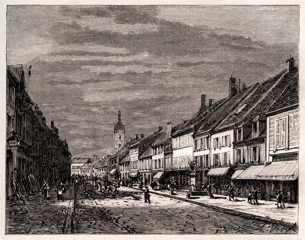 Lure - departamento de Haute-Saône en la región de Bourgogne-Franche-Comté - grabado en 
