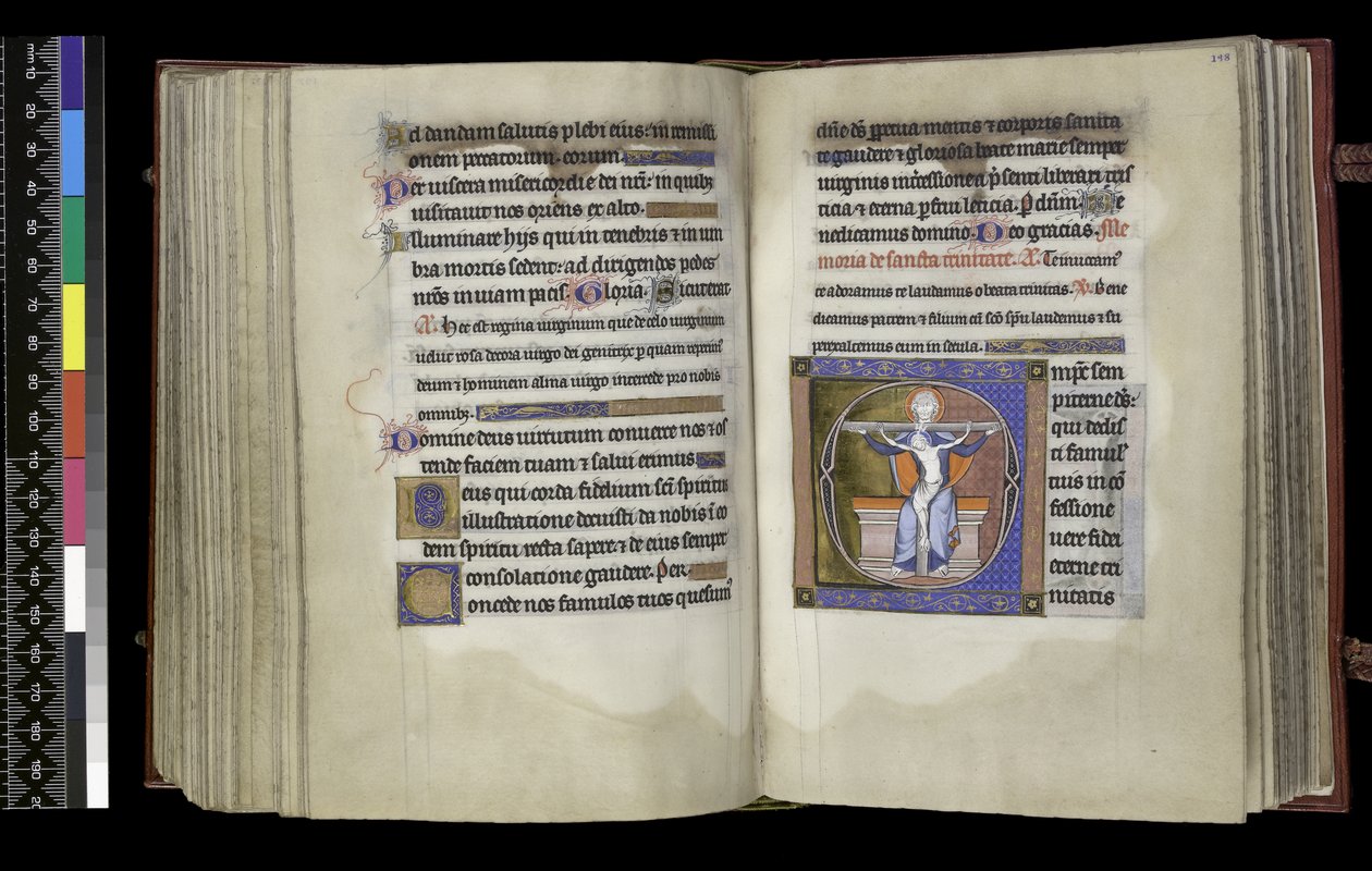 MS 300 f.197v-198r, Sufragio a la Trinidad, del Salterio y Horas de Isabel de Francia, París, c.1265-70 de French School