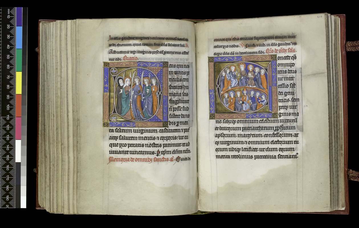 Sufragio a las Vírgenes y Sufragio a Todos los Santos, del Salterio y Horas de Isabel de Francia, París, c.1265-70 de French School