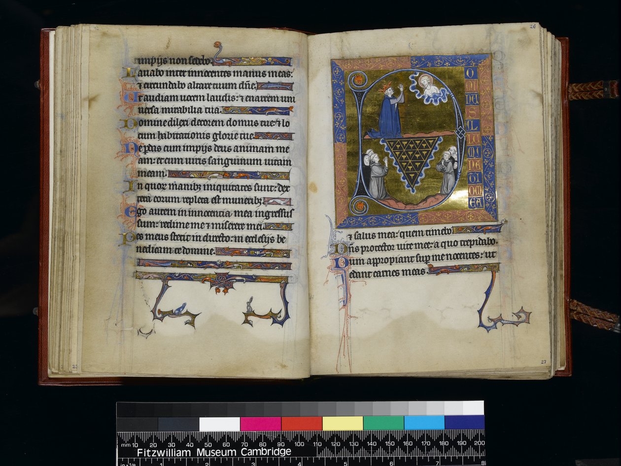 MS 300 f25v-26r, David reza a Dios, del Salterio y Horas de Isabel de Francia, París, c.1265-70 de French School