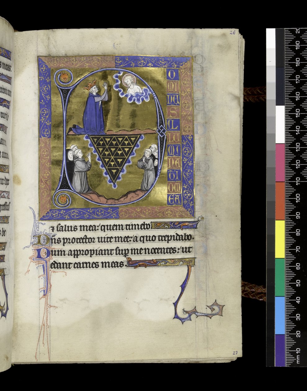 MS 300 f.26r, David reza a Dios, folio del Salterio y Horas de Isabel de Francia, París, c.1265-70 de French School