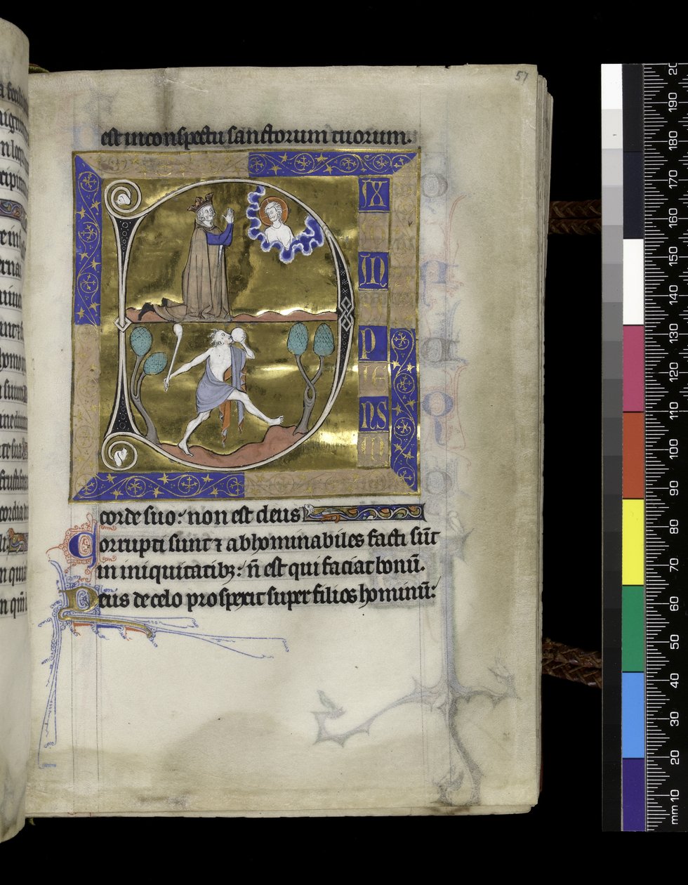 MS 300 f.57r, David reza a Dios de French School