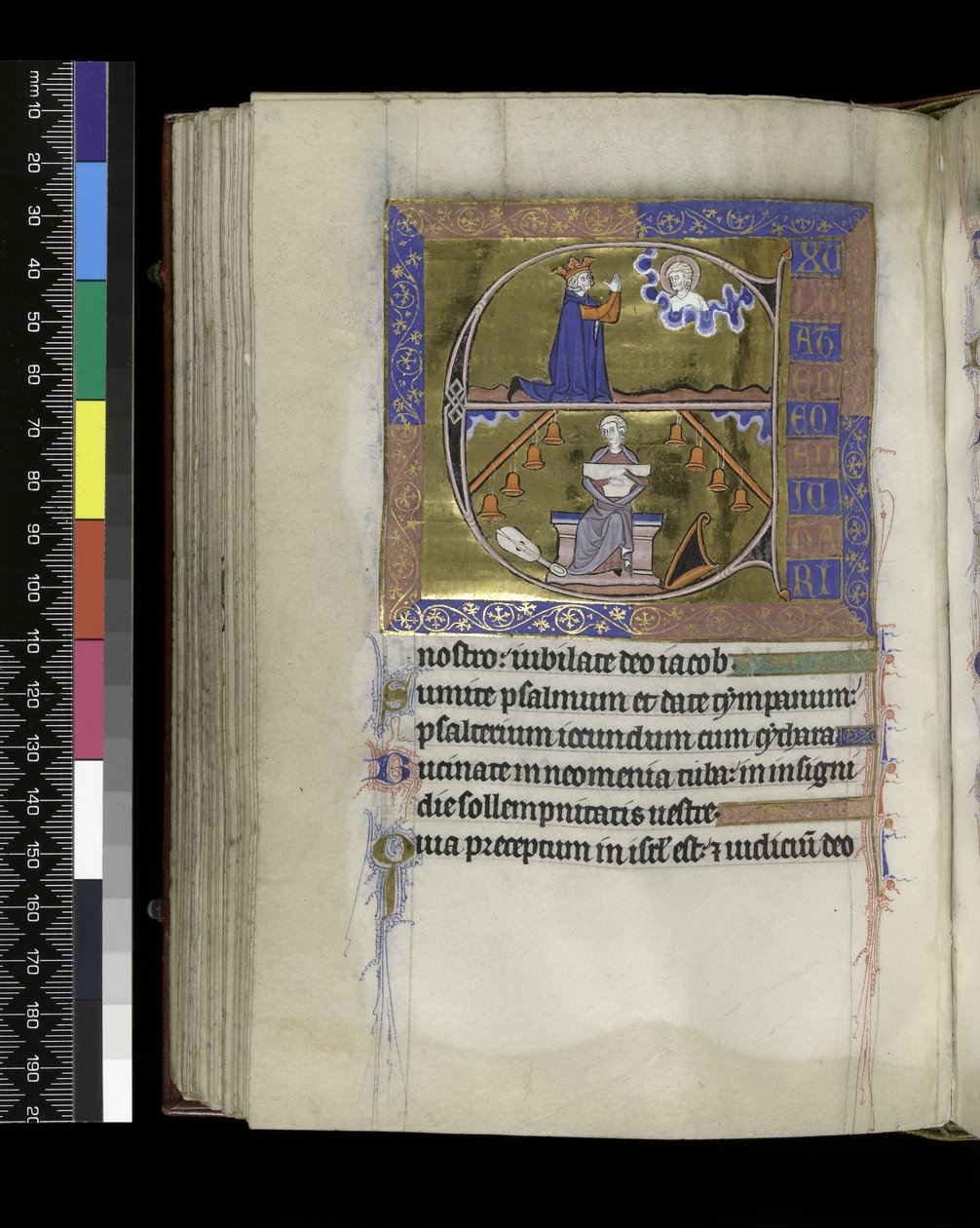 MS 300 f.89v, David reza a Dios de French School
