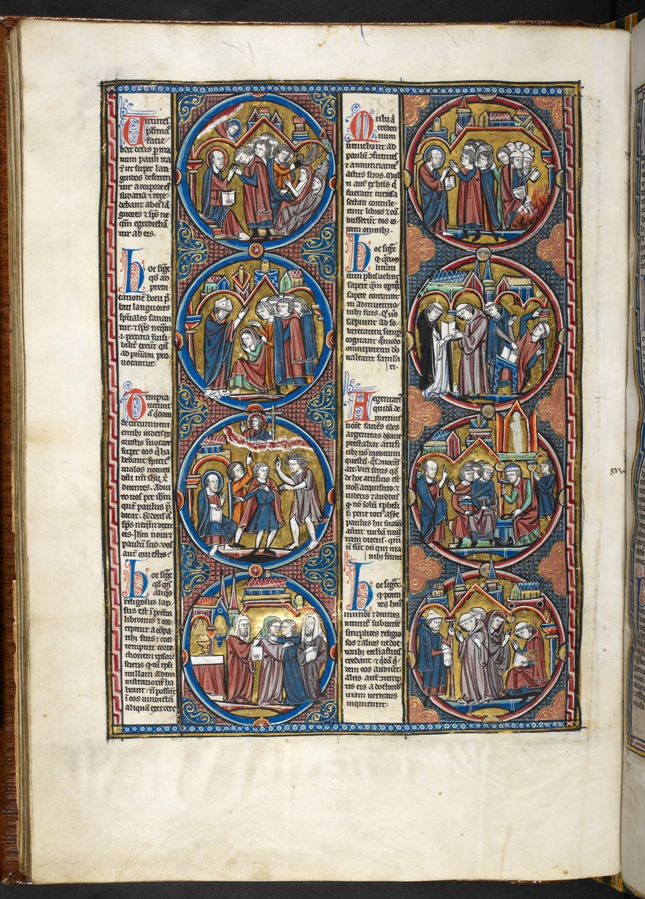 MS. Harley 1527, f.80v, miniaturas de la Bible moralisée (vitela) de French School