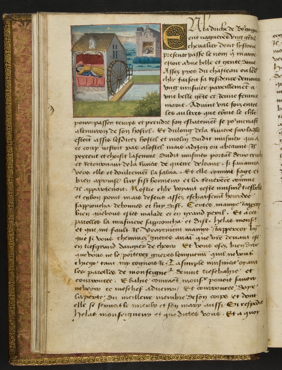MS Hunter 252 008v Página de Cent Nouvelles Nouvelles, c.1461-62 de French School