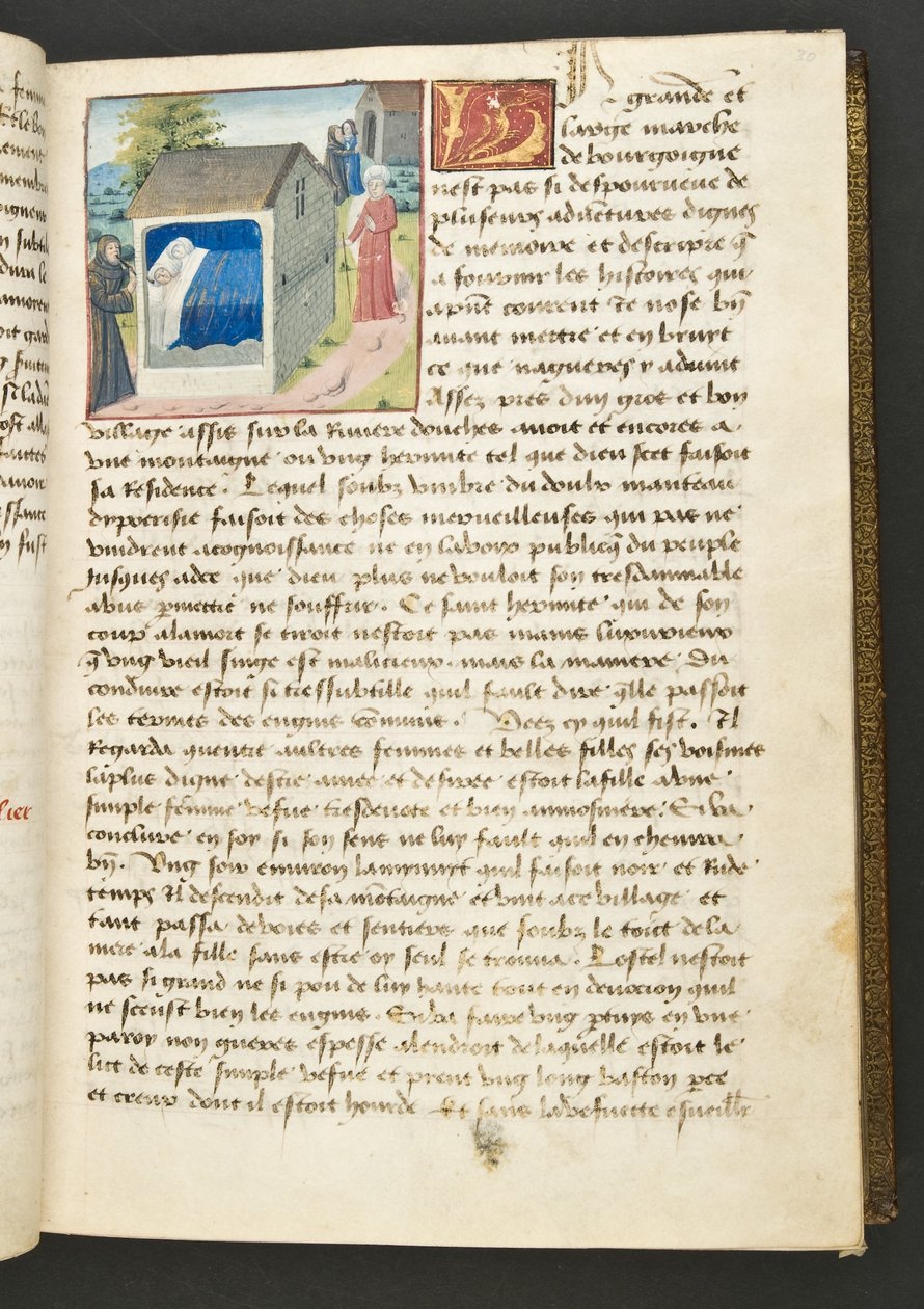 MS Hunter 252 030r Página de Cent Nouvelles Nouvelles, c.1461-62 de French School