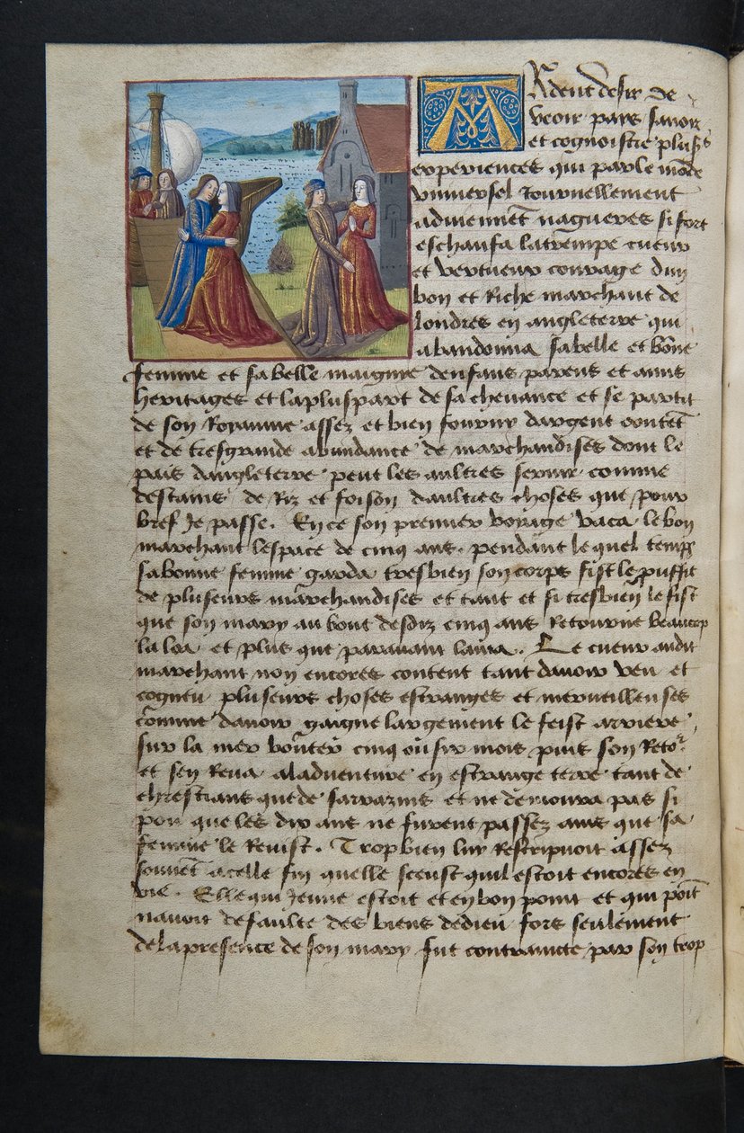 MS Hunter 252 040v Página de Cent Nouvelles Nouvelles, c.1461-62 de French School