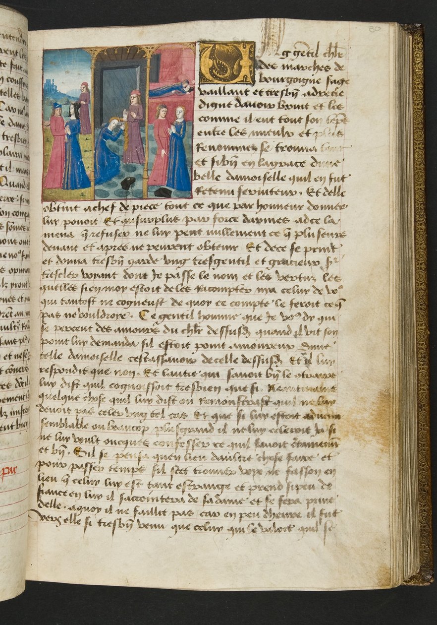MS Hunter 252 080r Página de Cent Nouvelles Nouvelles, c.1461-62 de French School