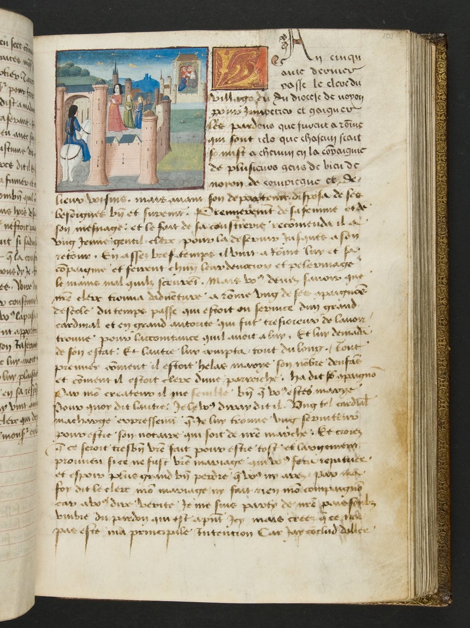 MS Hunter 252 101r Página de Cent Nouvelles Nouvelles, c.1461-62 de French School