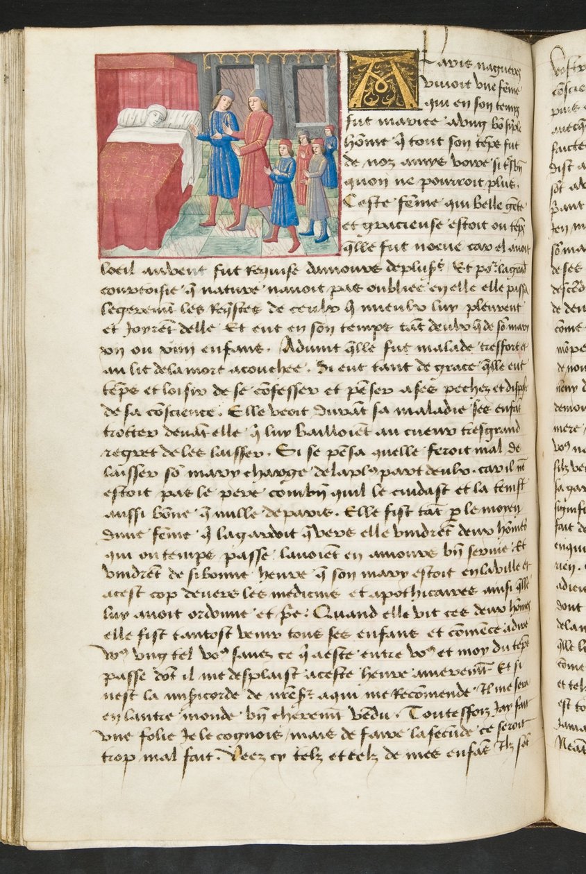 Página de Cent Nouvelles Nouvelles, c.1461-62 de French School