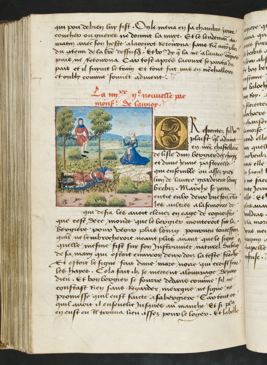 Página de Cent Nouvelles Nouvelles, c.1461-62 de French School