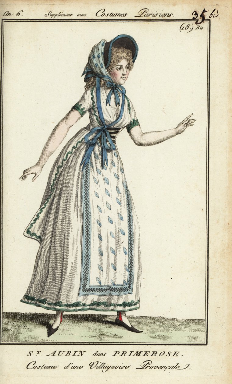 Madame de St. Aubin en traje de Primerose de French School