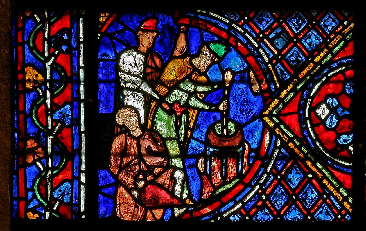 Magos preparando una poción de French School