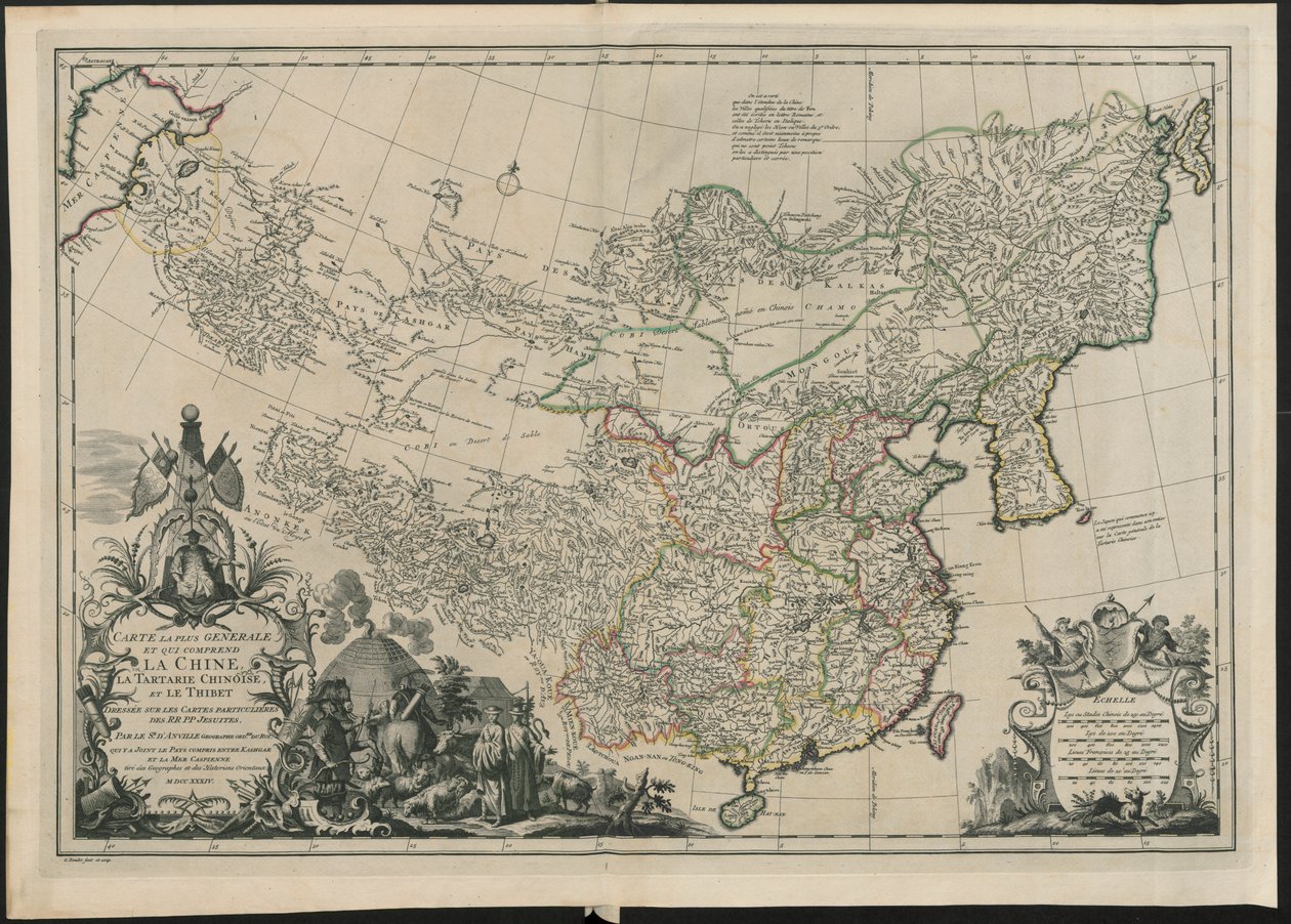 mapa de china, de French School
