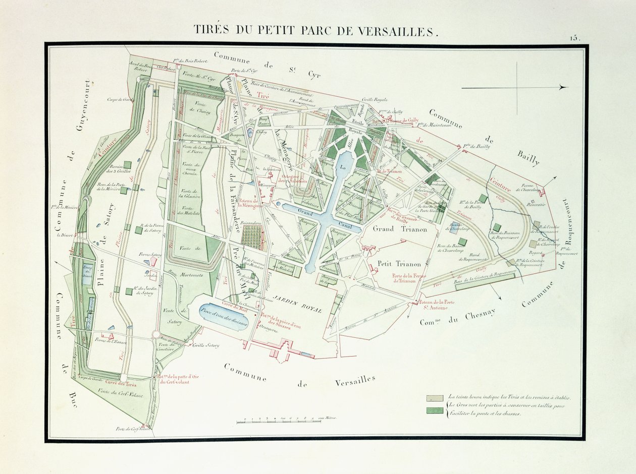 Mapa del Pequeño Parque de Versalles, 1818-1819 de French School