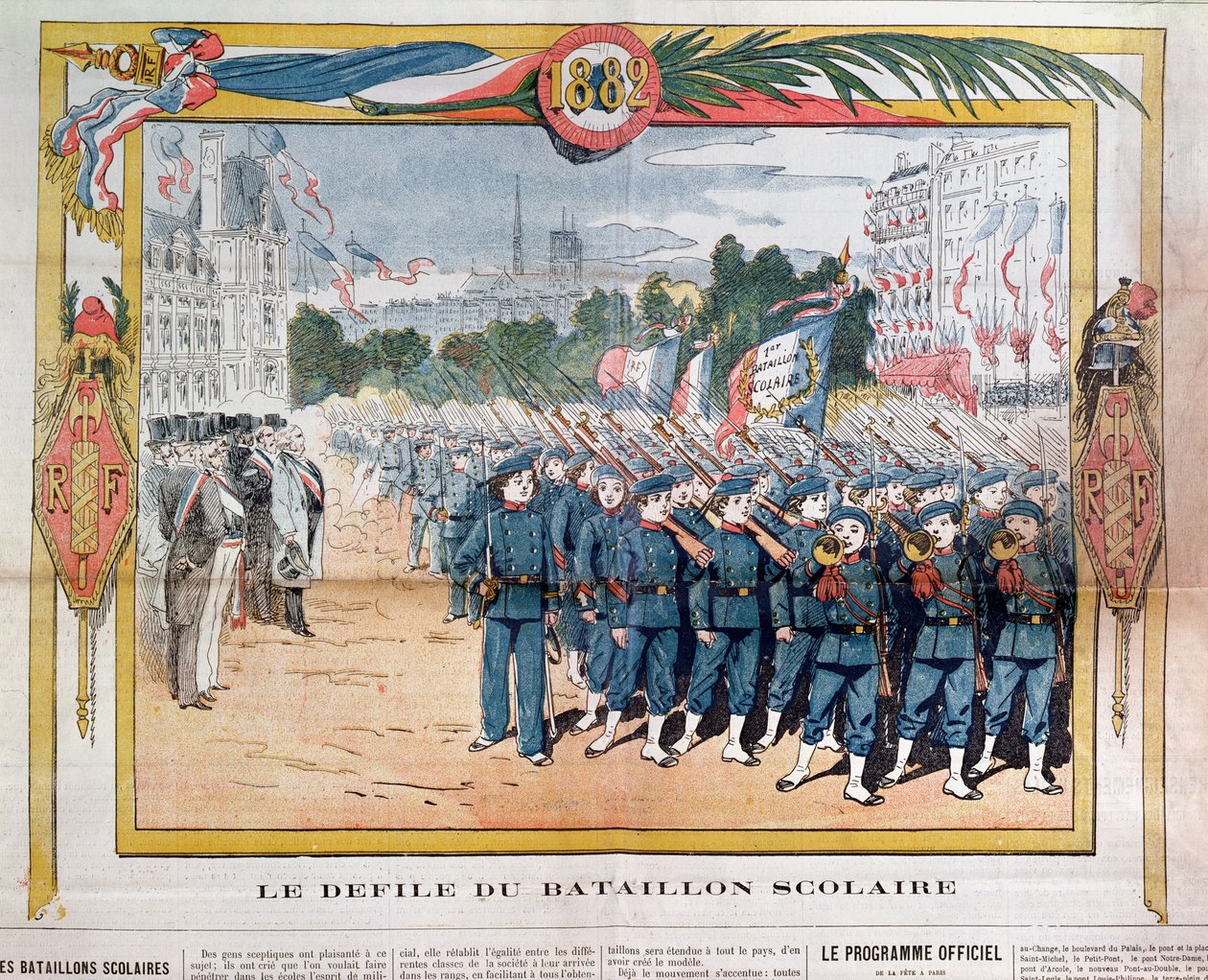 Marcha de los batallones escolares el 14 de julio de 1882 de French School