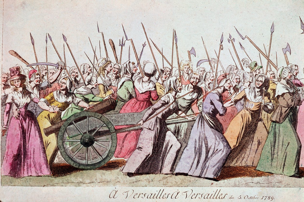 Marcha de las mujeres sobre Versalles, París, 5 de octubre de 1789 de French School