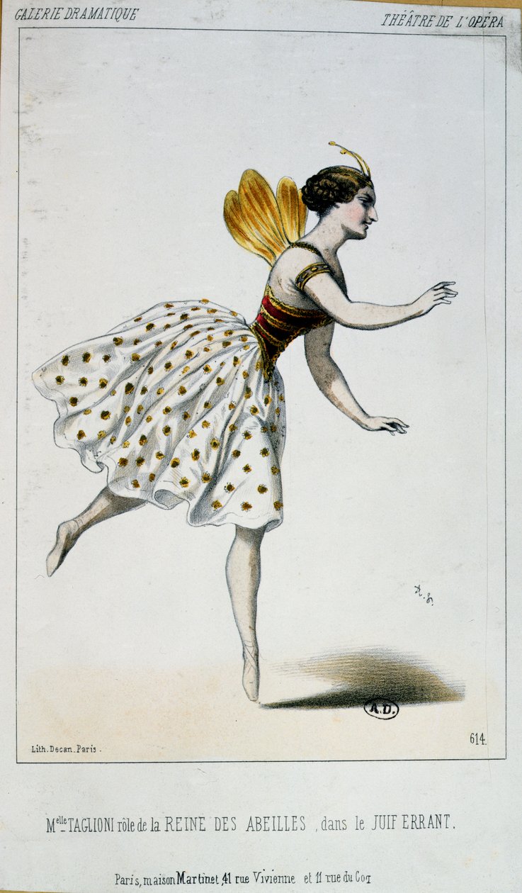 Maria Taglioni (1804-84) como la Reina Abeja en Le Juif errant por Jacques Fromental Halevy (1799-1862) c.1852 de French School
